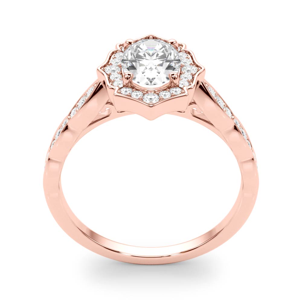 Oval Scalloped Halo Diamond Ring · 0.26 ct tw