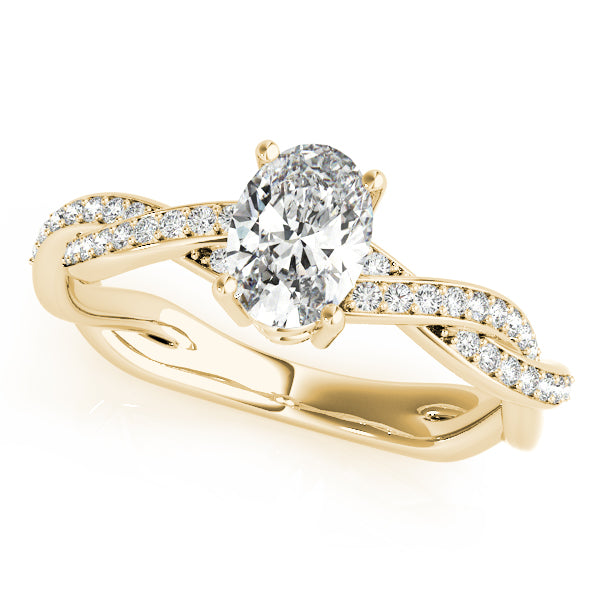 Oval With Braided Shank Diamond Ring · 0.14 ct tw