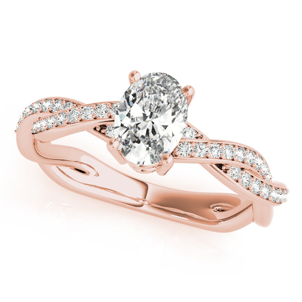 Oval With Braided Shank Diamond Ring · 0.14 ct tw