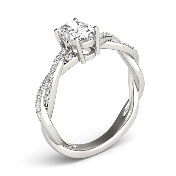 Oval With Braided Shank Diamond Ring · 0.14 ct tw