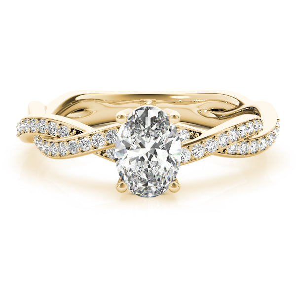 Oval With Braided Shank Diamond Ring · 0.14 ct tw