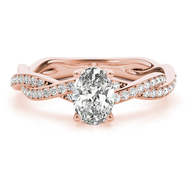 Oval With Braided Shank Diamond Ring · 0.14 ct tw