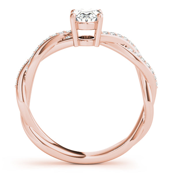Oval With Braided Shank Diamond Ring · 0.14 ct tw