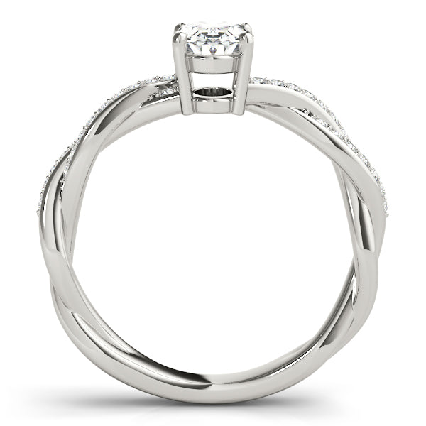 Oval With Braided Shank Diamond Ring · 0.14 ct tw