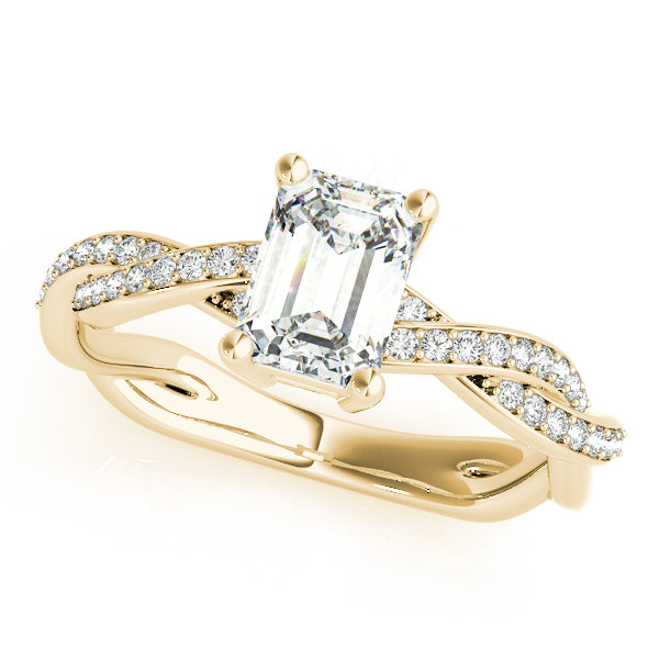 Emerald Cut With Braided Shank Diamond Ring · 0.14 ct tw