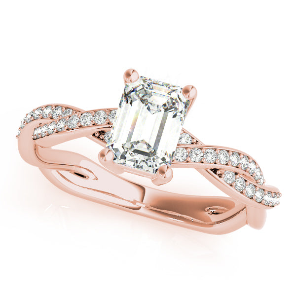 Emerald Cut With Braided Shank Diamond Ring · 0.14 ct tw
