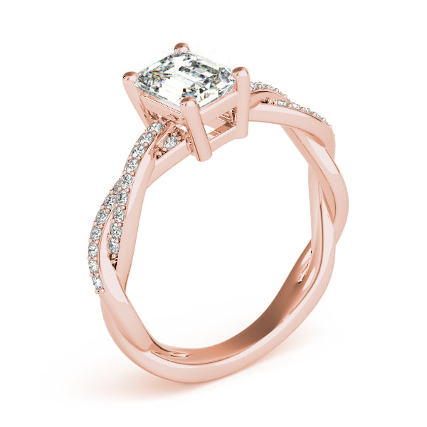 Emerald Cut With Braided Shank Diamond Ring · 0.14 ct tw