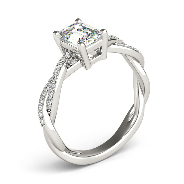 Emerald Cut With Braided Shank Diamond Ring · 0.14 ct tw
