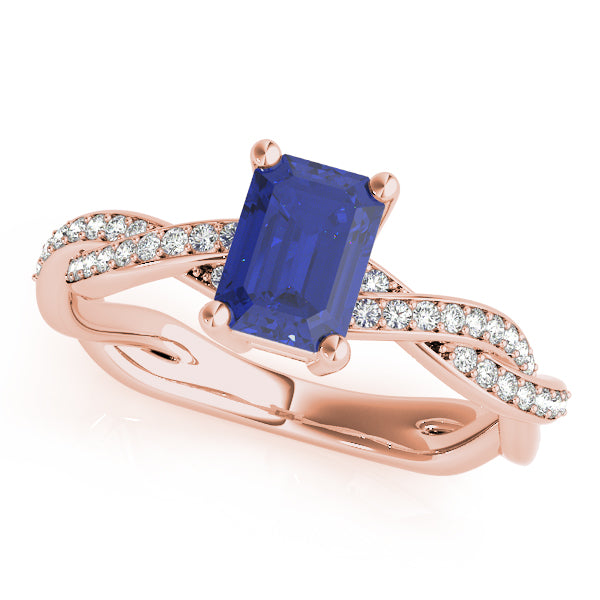 Emerald Cut With Braided Shank Diamond Ring · 0.14 ct tw