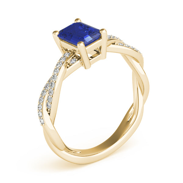 Emerald Cut With Braided Shank Diamond Ring · 0.14 ct tw