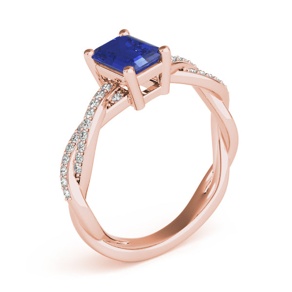 Emerald Cut With Braided Shank Diamond Ring · 0.14 ct tw