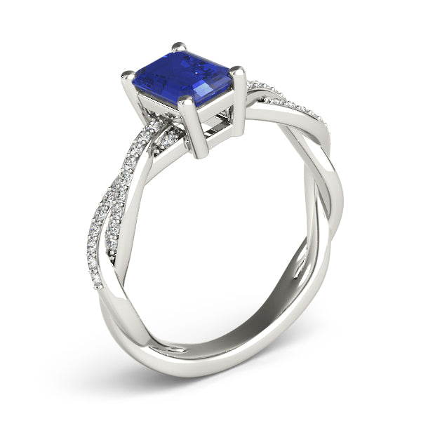 Emerald Cut With Braided Shank Diamond Ring · 0.14 ct tw