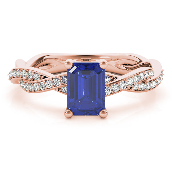 Emerald Cut With Braided Shank Diamond Ring · 0.14 ct tw