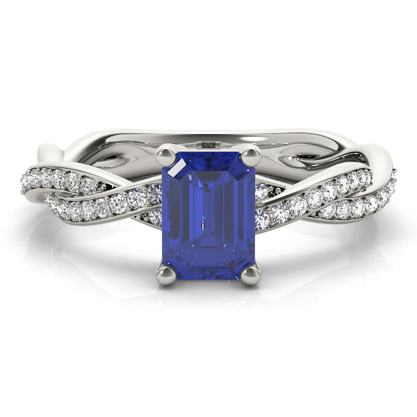 Emerald Cut With Braided Shank Diamond Ring · 0.14 ct tw