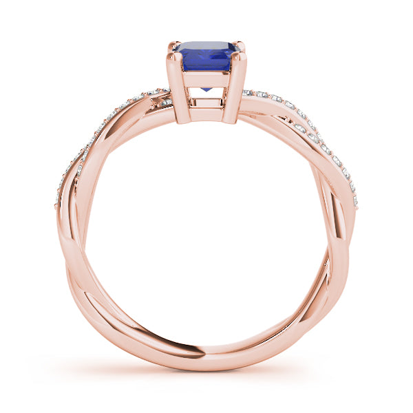 Emerald Cut With Braided Shank Diamond Ring · 0.14 ct tw
