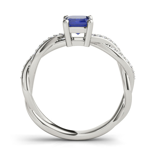 Emerald Cut With Braided Shank Diamond Ring · 0.14 ct tw