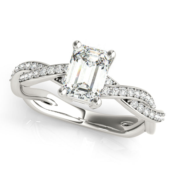 Emerald Cut With Braided Shank Diamond Ring · 0.14 ct tw