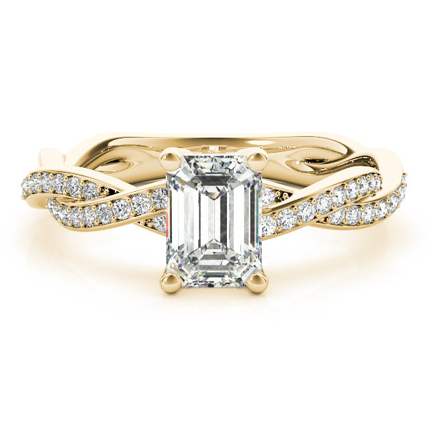 Emerald Cut With Braided Shank Diamond Ring · 0.14 ct tw