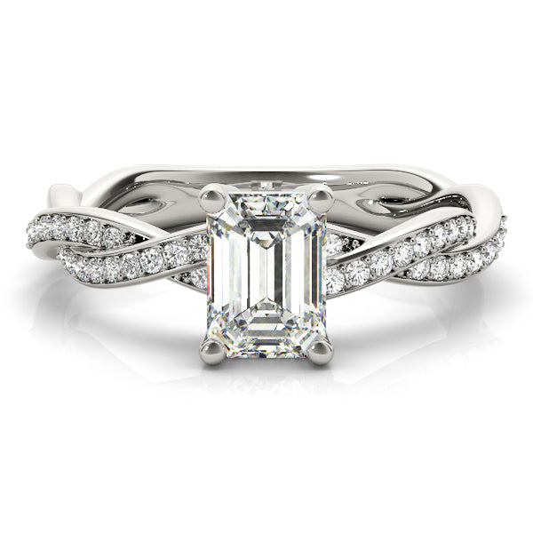 Emerald Cut With Braided Shank Diamond Ring · 0.14 ct tw