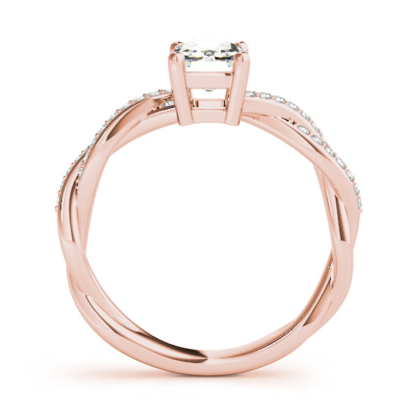 Emerald Cut With Braided Shank Diamond Ring · 0.14 ct tw