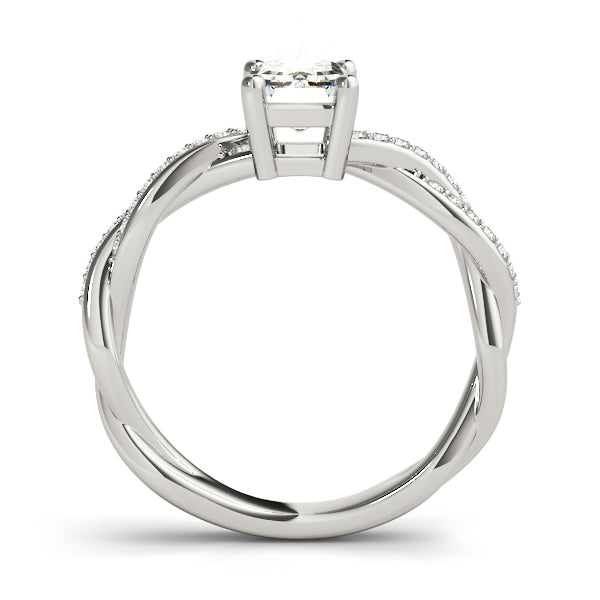 Emerald Cut With Braided Shank Diamond Ring · 0.14 ct tw