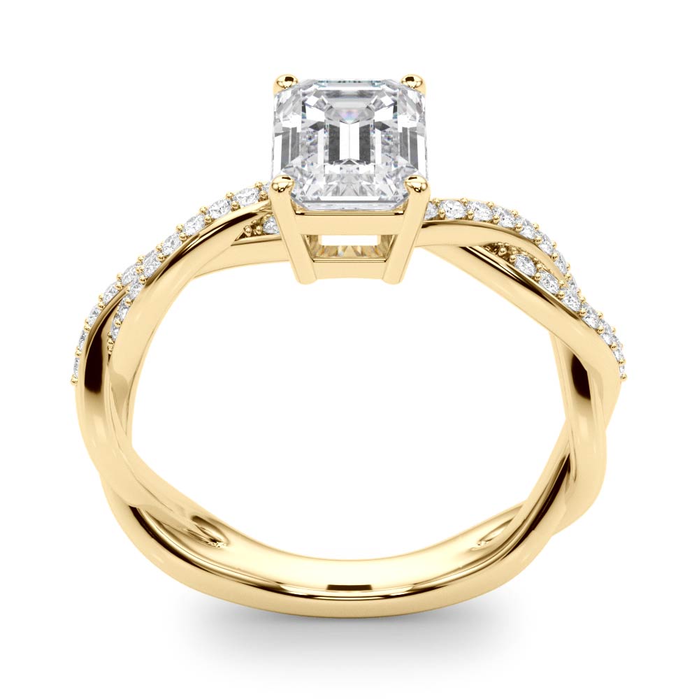 Emerald Cut With Braided Shank Diamond Ring · 0.14 ct tw