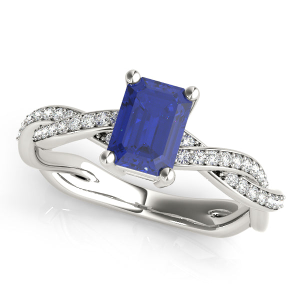 Emerald Cut With Braided Shank Diamond Ring · 0.14 ct tw