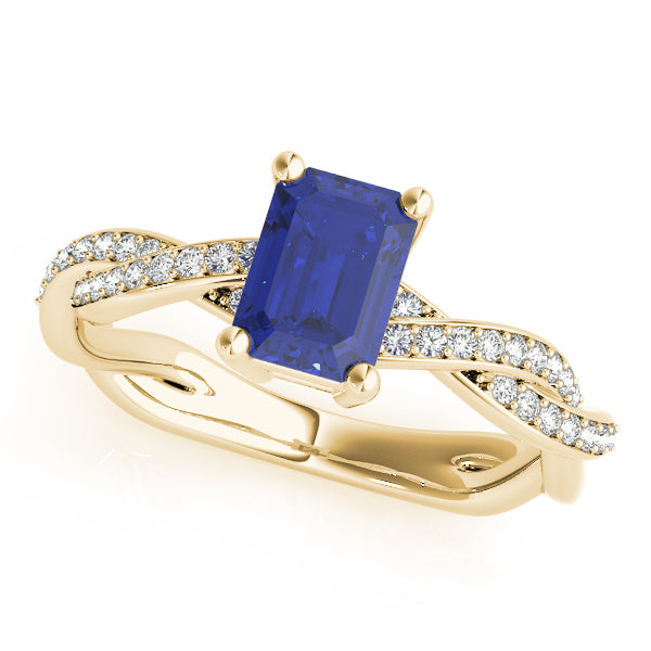 Emerald Cut With Braided Shank Diamond Ring · 0.14 ct tw