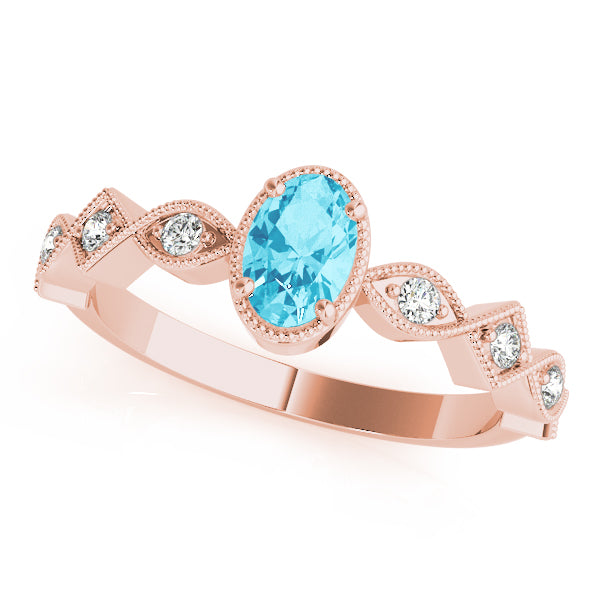 Oval Center Gemstone Ring · 0.34 ct tw