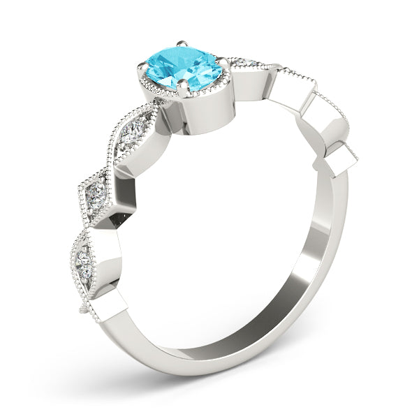 Oval Center Gemstone Ring · 0.34 ct tw