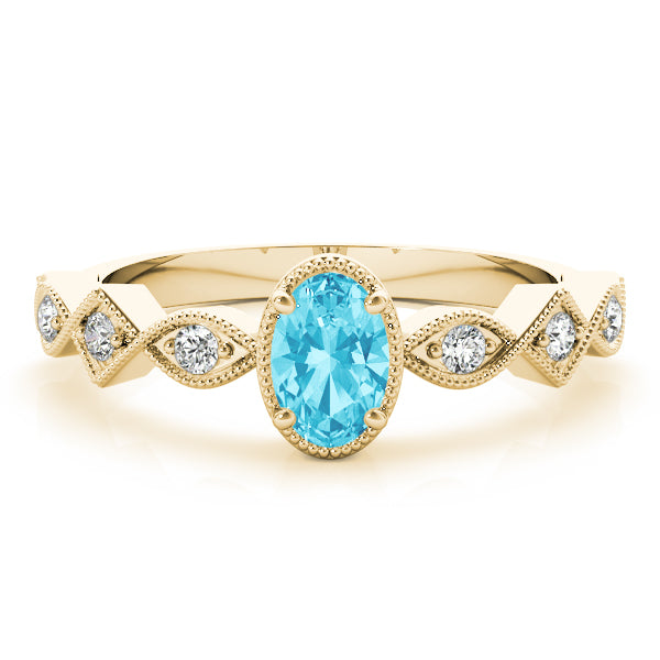 Oval Center Gemstone Ring · 0.34 ct tw