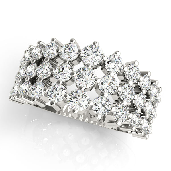 3 Row Diamond Fashion Ring · 0.77 ct tw