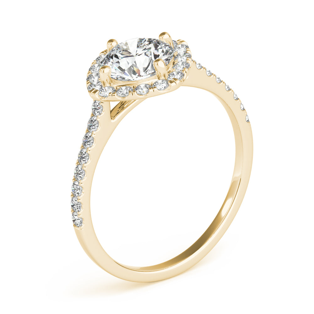 Round Center Cushion Halo Diamond Engagement Ring · 1.07 ct tw