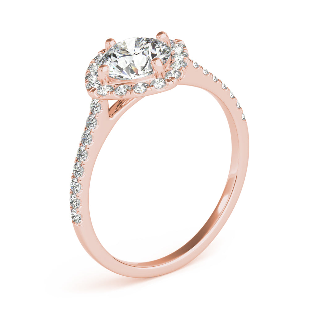 Round Center Cushion Halo Diamond Engagement Ring · 1.07 ct tw