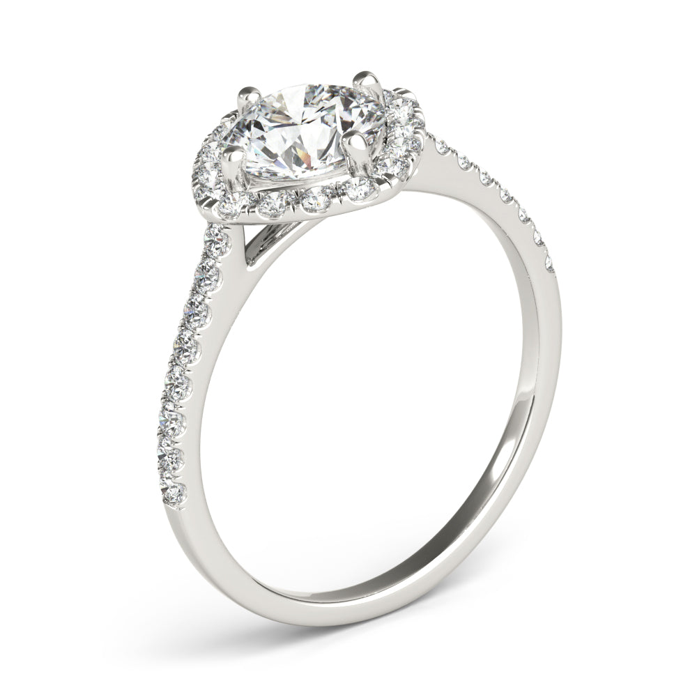 Round Center Cushion Halo Diamond Engagement Ring · 1.07 ct tw