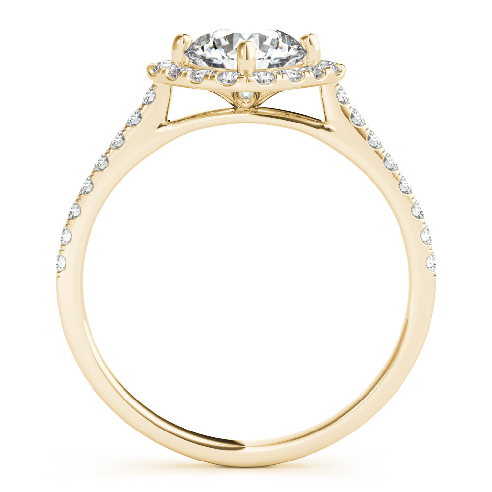 Round Center Cushion Halo Diamond Engagement Ring · 1.07 ct tw