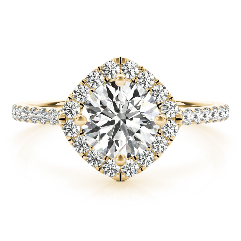 Round Center Cushion Halo Diamond Engagement Ring · 1.07 ct tw