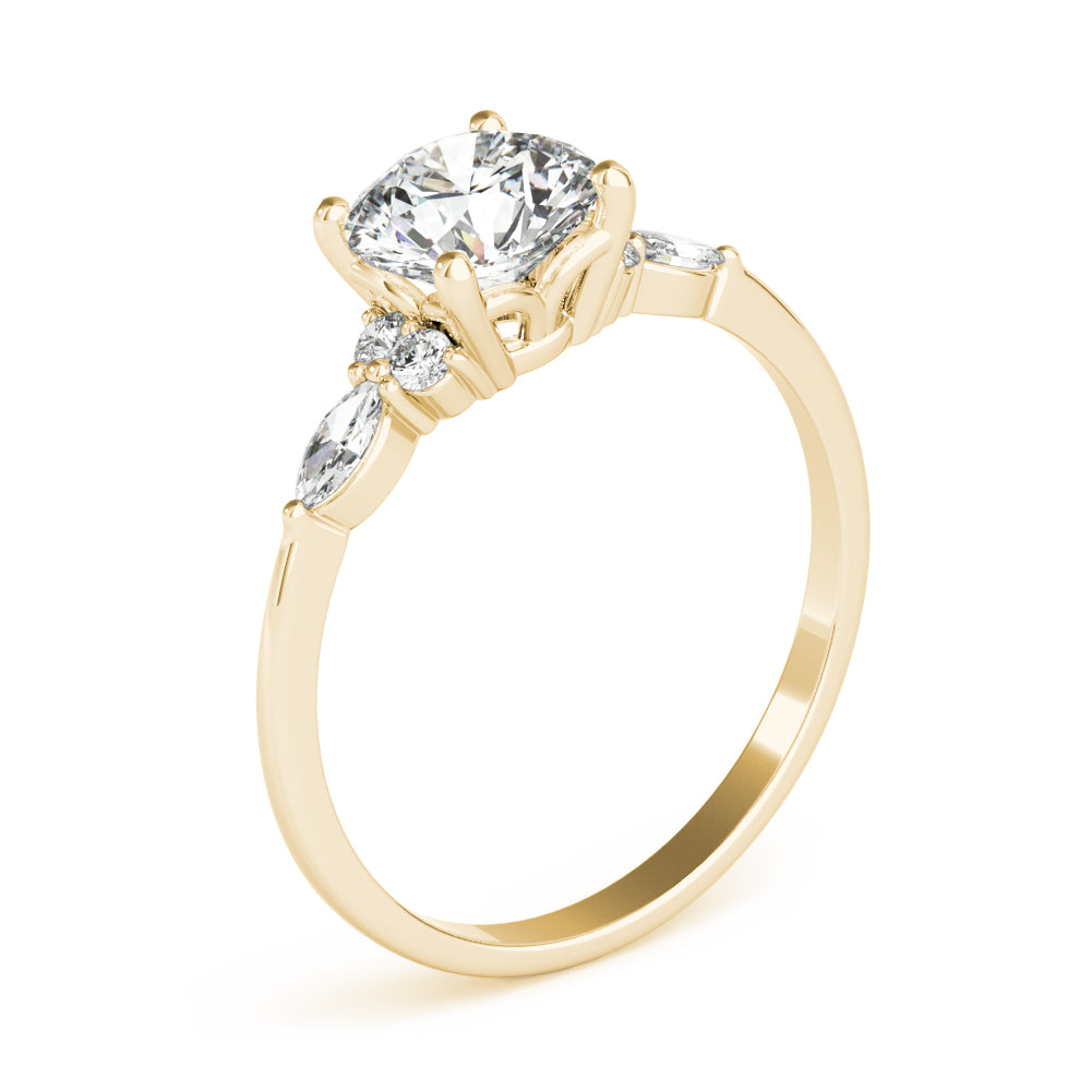 Round Three-Stone With Marquise Side Stones Diamond Ring · 2.21 ct tw