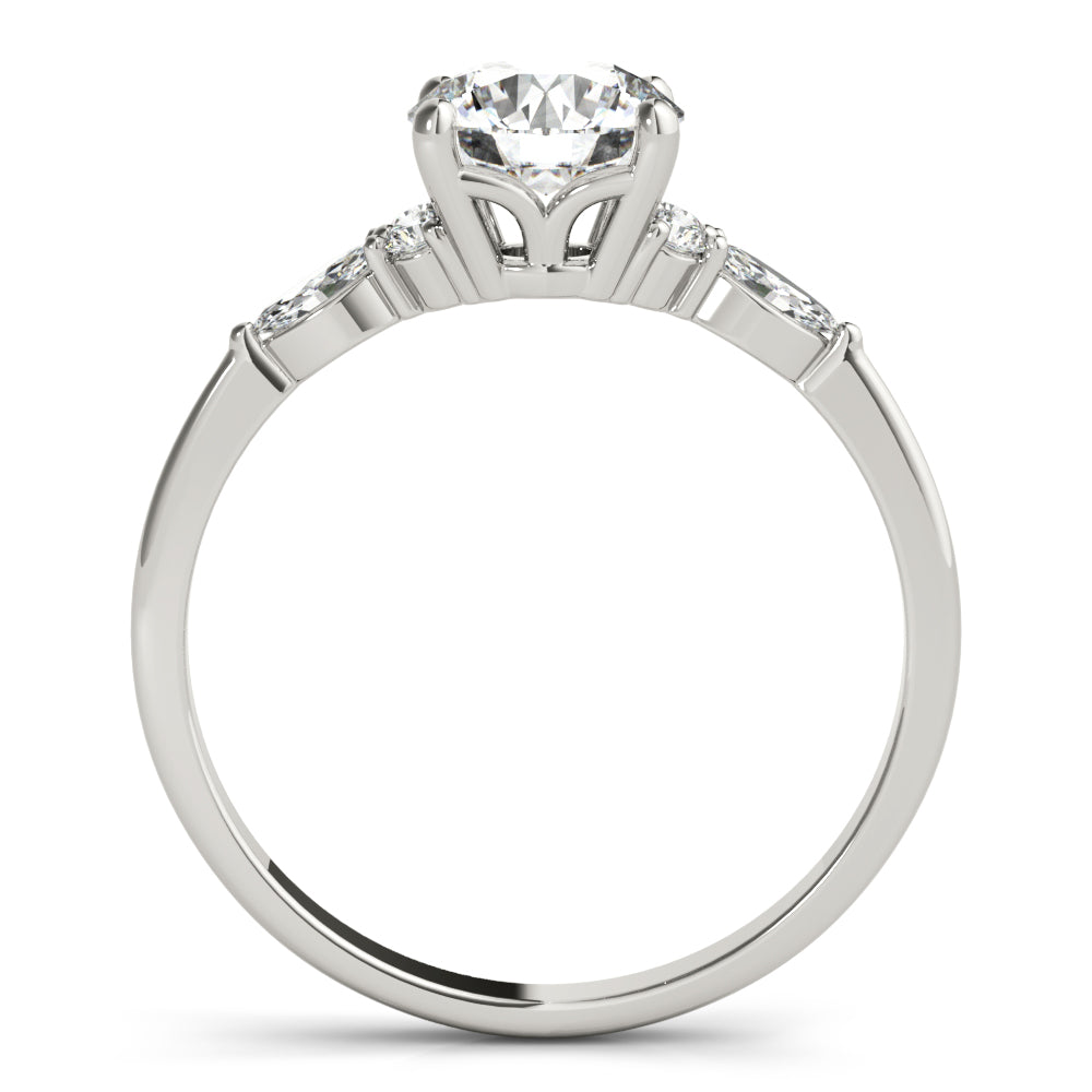 Round Three-Stone With Marquise Side Stones Diamond Ring · 2.21 ct tw