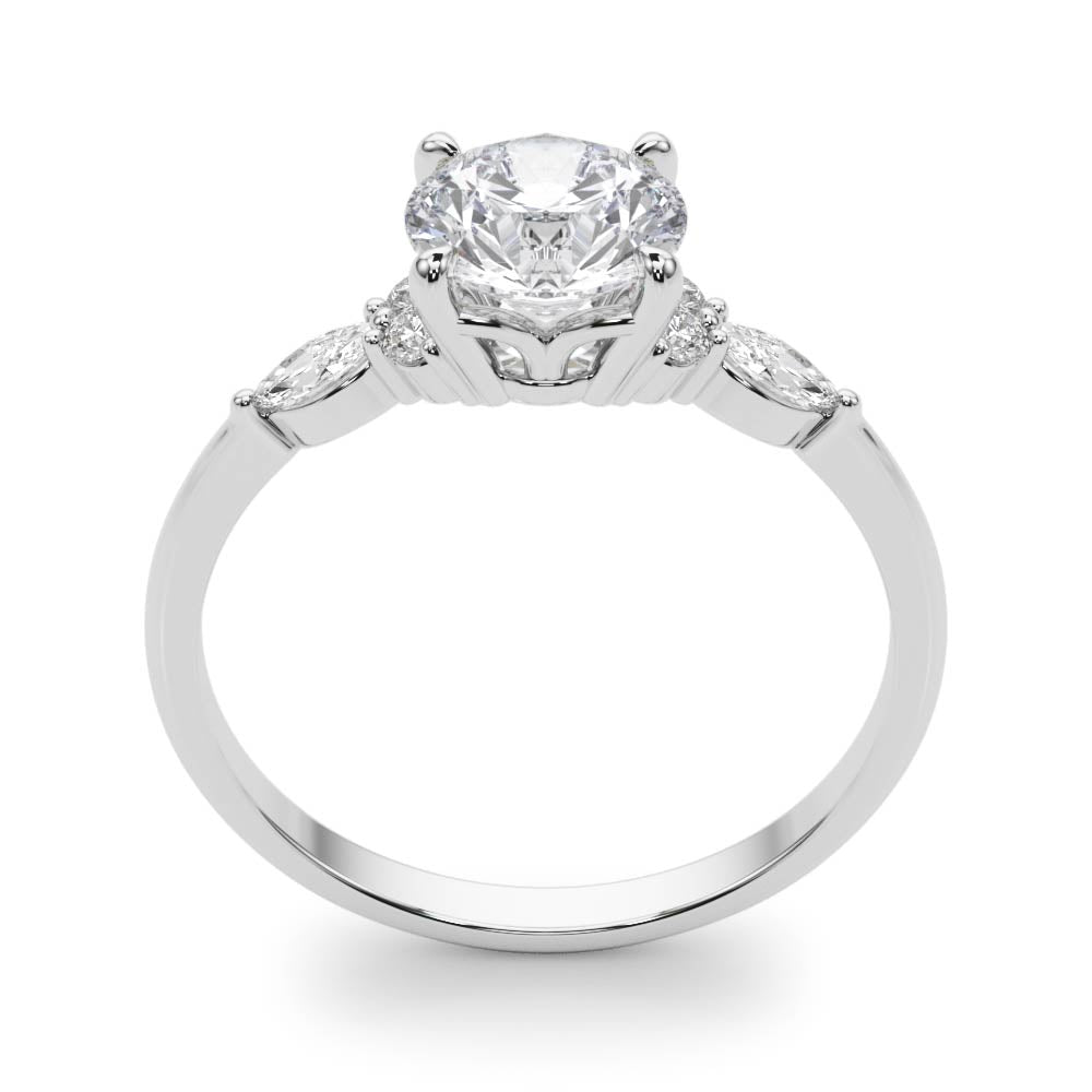 Round Three-Stone With Marquise Side Stones Diamond Ring · 2.21 ct tw