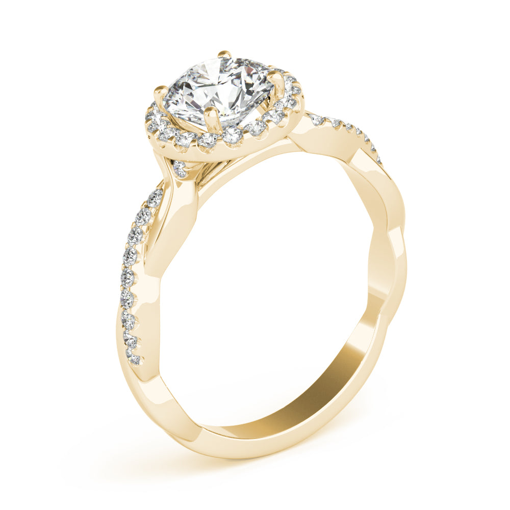 Round Halo With Twisted Shank Diamond Engagement Ring · 1.21 ct tw