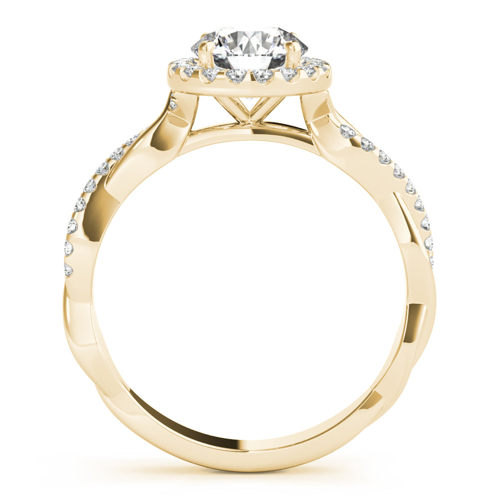 Round Halo With Twisted Shank Diamond Engagement Ring · 1.21 ct tw