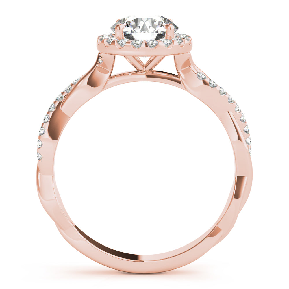 Round Halo With Twisted Shank Diamond Engagement Ring · 0.70 ct tw