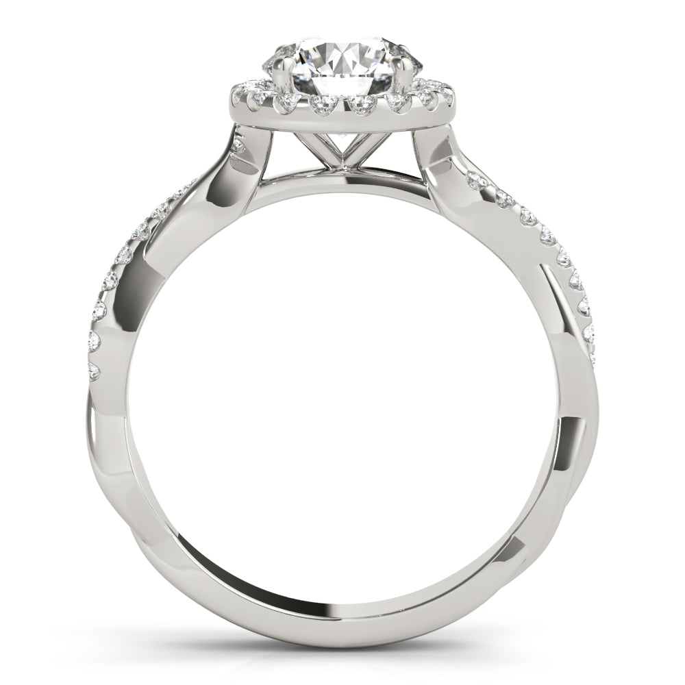 Round Halo With Twisted Shank Diamond Engagement Ring · 1.21 ct tw