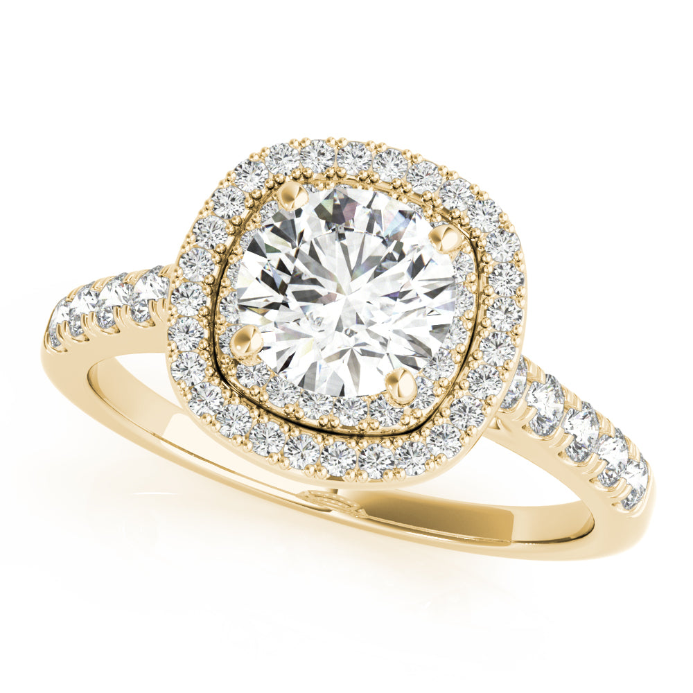 Round Double Halo Cushion Diamond Engagement Ring · 1.52 ct tw