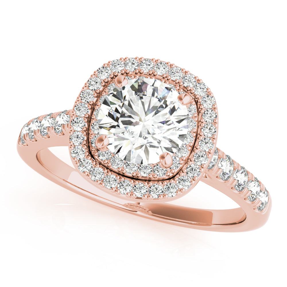 Round Double Halo Cushion Diamond Engagement Ring · 1.52 ct tw