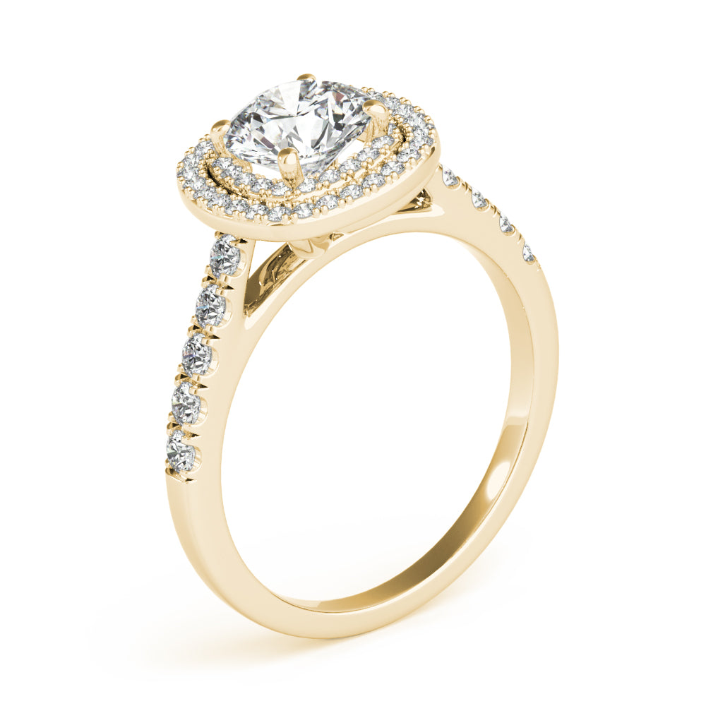 Round Double Halo Cushion Diamond Engagement Ring · 1.52 ct tw