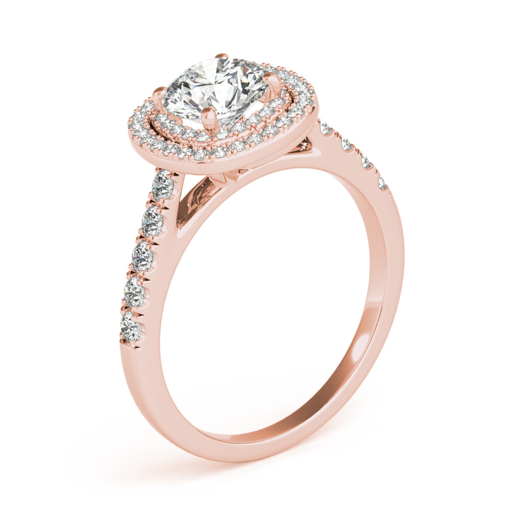 Round Double Halo Cushion Diamond Engagement Ring · 1.52 ct tw