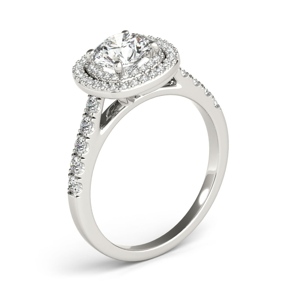 Round Double Halo Cushion Diamond Engagement Ring · 1.52 ct tw
