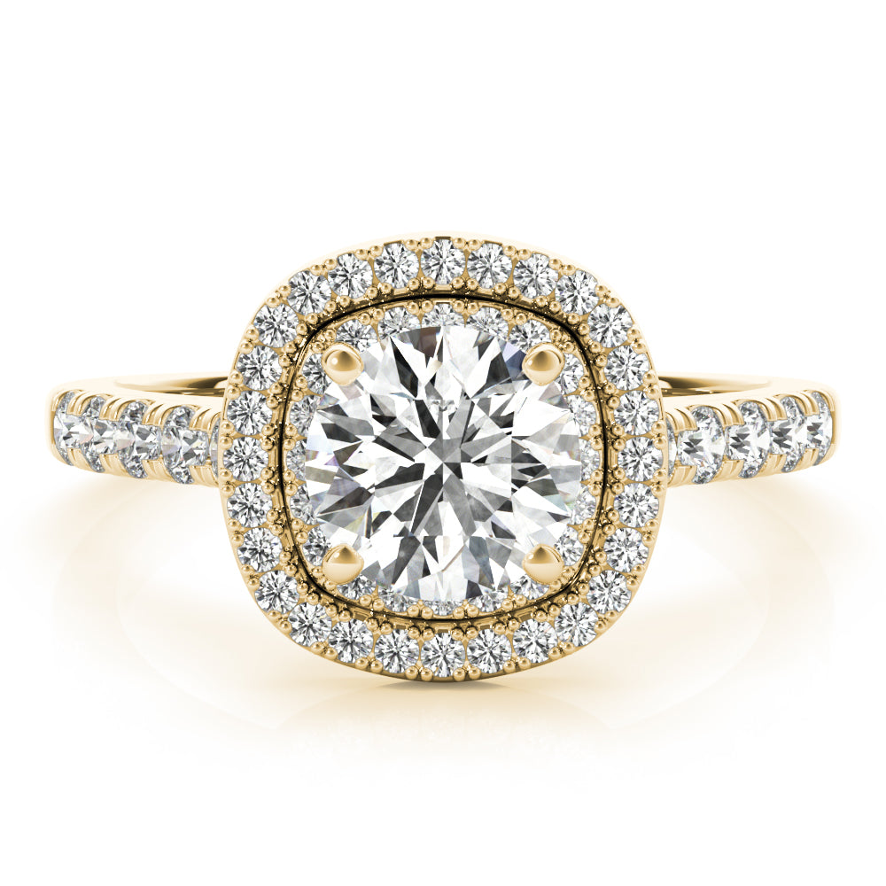 Round Double Halo Cushion Diamond Engagement Ring · 1.52 ct tw